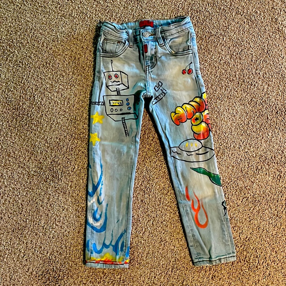 💙 Haus of JR graffiti toddler jeans size 6T 💙
